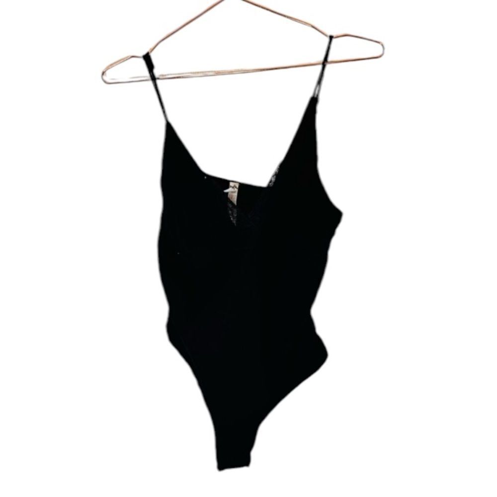 EUC Intimately Free People Black Lace Bodysuit Medium